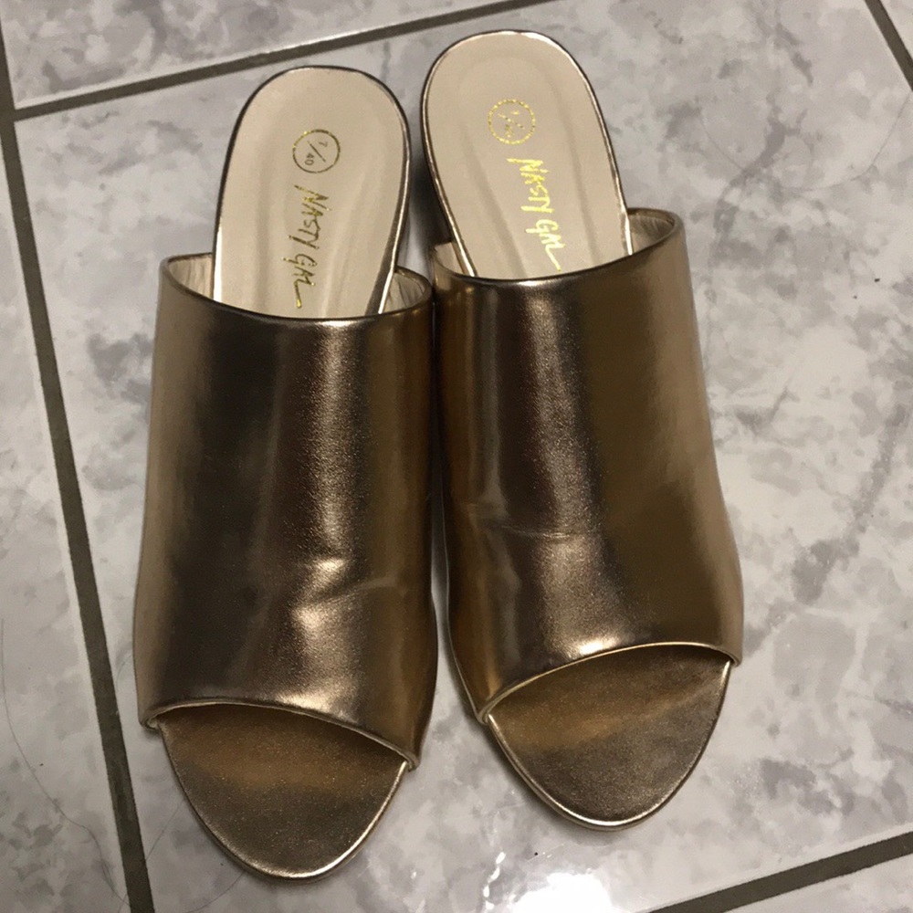 Rose Gold Heeled Slippers